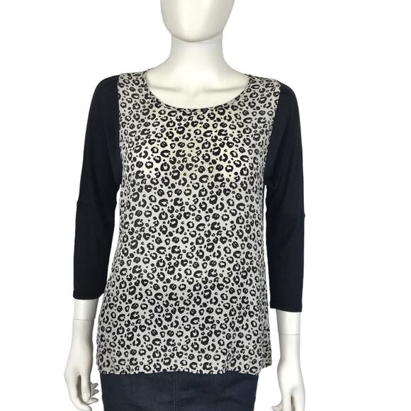 Rebecca Taylor Leopard & Animal Print Silk Blend Blouse - Picture 1 of 6